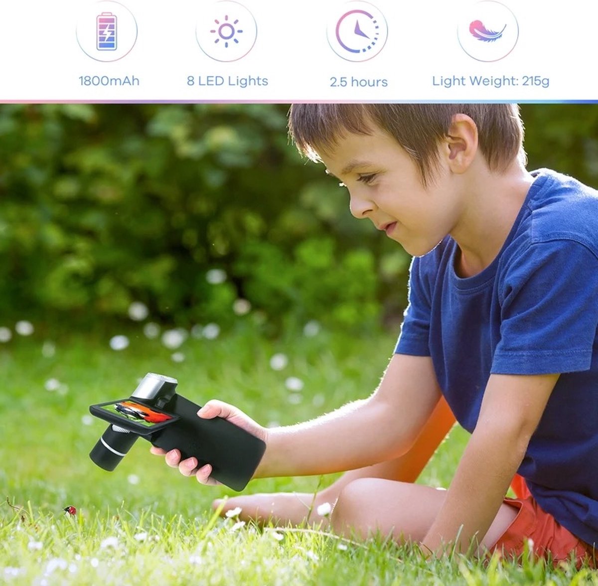 Microscope - Junior Microscope - Children's Microscope - Portable Microscope for Children and Adults - Magnification x1000