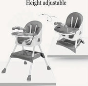 Kinderstoel - Babystoel - Baby stoel - Baby eetstoel - babystoel voor aan tafel - Opvouwbaar - Verstelbaar - Met speelboog - Khaki/Beige
