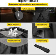 Motorhoes - Scooterhoes voor Binnen en Buiten - UV-bescherming - Waterdicht - Inclusief Draagtas - Tot 103 Inch Motoren - Zwart