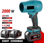 Mini Bladblazer - High Power Blower - Mini Blower - Blower - Bladblazer - 2000W - 720 km/h - 2 x Accu - Draadloos