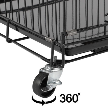 4-tier pet cage with wheels - large cage - height 123 cm - 2 doors - Black