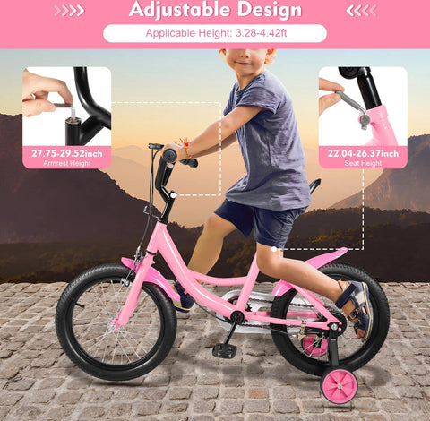 Kinderfiets - 16 Inch - Spelen - 5 tot 8 Jaar - Buiten - Roze