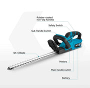 Heggenschaar - Elektrische Heggenschaar - Tuintrimmer - Haagtrimmer - 2 Accu's - Oplader - 2 in 1 - Makkelijk - Extra Accessoires - Lange Gebruiksduur - 18V - Veiligheid Systeem