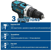 Slag Schroevendraaier - Boormachine - Schroefmachine - Elektrische Boormachine - Met Koffer - 2x Accu - 28Nm - 1600r/min - 1500Mah - Blauw - Met Accessoires