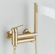 Luxury Bathroom Shower Faucet Set - Wall Mounted - Brushed Gold - Shower Head Faucet Set