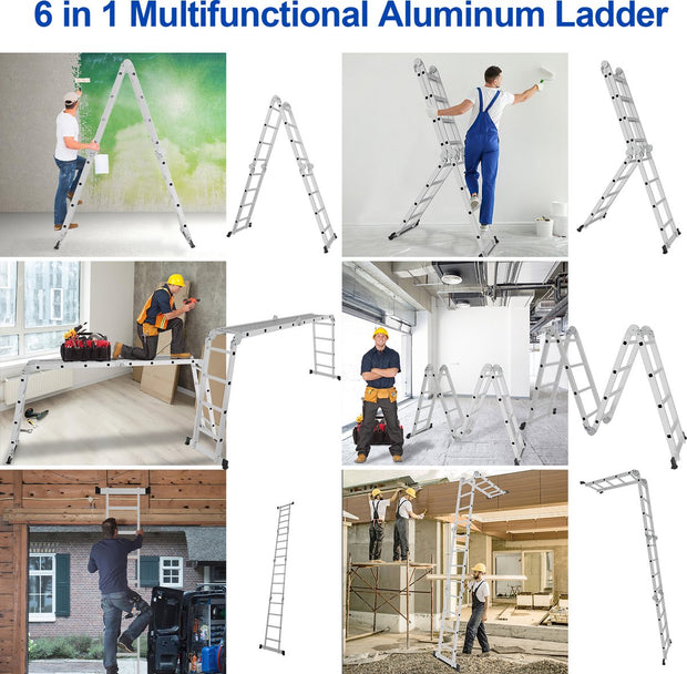 Folding ladder 4x4 Leaning ladder Aluminum Multifunctional ladder Extension ladder