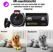 4K Ultra HD - Handycam Camcorder - 2 in 1 Set Met Externe Microfoon - 42 megapixels HD-digitale camera 18X digitale zoom 3,0 inch scherm met flits - Inclusief 2 Batterijen En Afstandsbediening