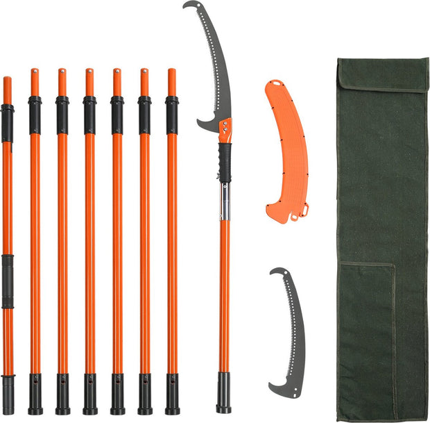 Snoeizaag - Telescopische - met 8 Stokken - Takkenzaag - 2,24 -8,24 m - Tuingereedschap - voor Snoeiwerkzaamheden - Koolstofstalen Blad