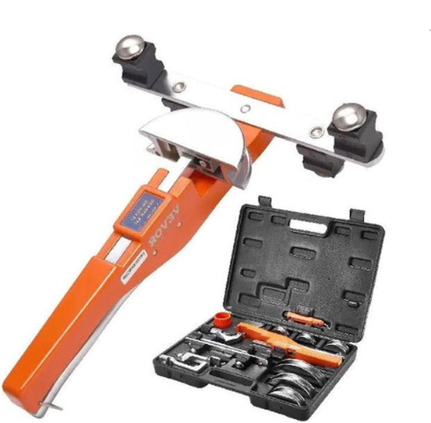 Pijpenbuiger Pro-Q - Professionele Pijpenbuiger - Robuust - Ergonomisch - Complete Set - Incl. Pijpensnijder - 7 Matrijzen - Ontbramer - Opbergbox