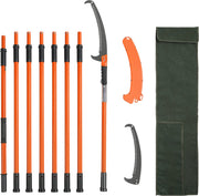 Telescopische Takkenzaag 2,24 -8,24 m - Snoeizaag met 8 Stokken - Tuingereedschap voor Snoeiwerkzaamheden - Koolstofstalen Blad