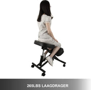 Ergonomische Kniestoel met Verstelbare Hoogte, Wielen en Comfortabel Kussen - Gezonde Zithouding Stoel voor Bureau en Werk - Ergo Kniestoel met Soepele Wielen en Zachte Zitting - Kantoorstoel voor Rugcomfort en Productiviteit