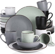 Luxe Serviesset- 32 delig – 8 persoons – Porselein - Bordenset – Dinner platen – Dessertborden - Kommen - Mokken - Mix-Kleur