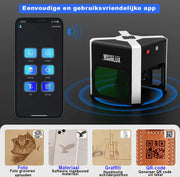 Laser Graveermachine - Laser Cutter Bluetooth Bestuurbaar - Graveermachine Makkelijk te Installeren - Zwart