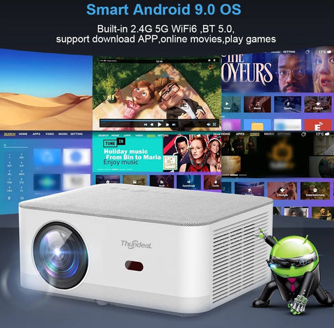 Projector - Mini beamer - Klein van formaat - Draagbaar - 1080 FULL HD - 4K - Video WIFI - Thuis bioscoop van hoge kwaliteit