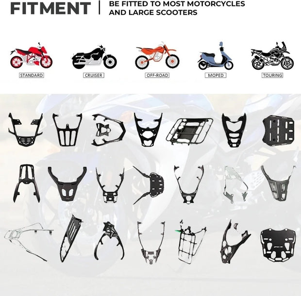 55L Aluminium Motorfiets Topkoffer - Zwart - Robuuste Opbergruimte voor Helm en Accessoires