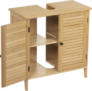 Wastafel Meubel - Badkamer Kastje Onder Wastafel - Wastafelonderkasten - Wastafel Onderkast Met Uitsparing - 60X30X60Cm - Bamboe