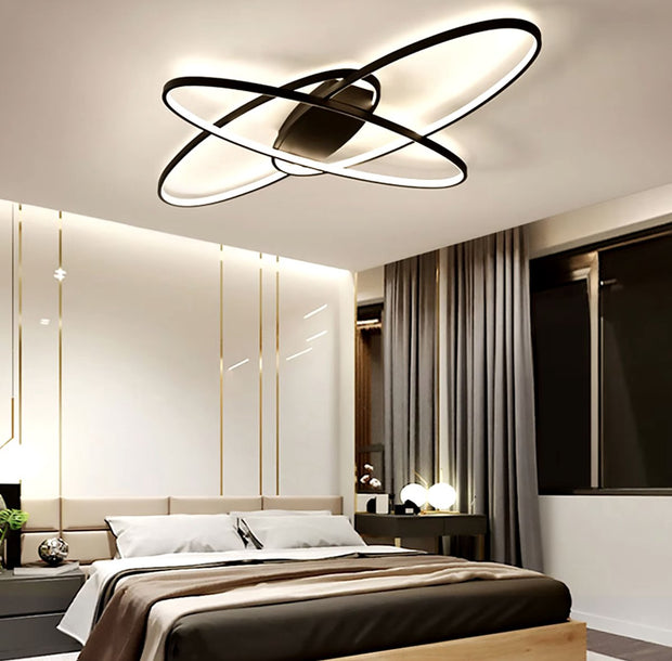 Design plafondlamp - Plafondlamp - Modern - LED - 3 kleuren dimbaar - Aluminium - Zwart