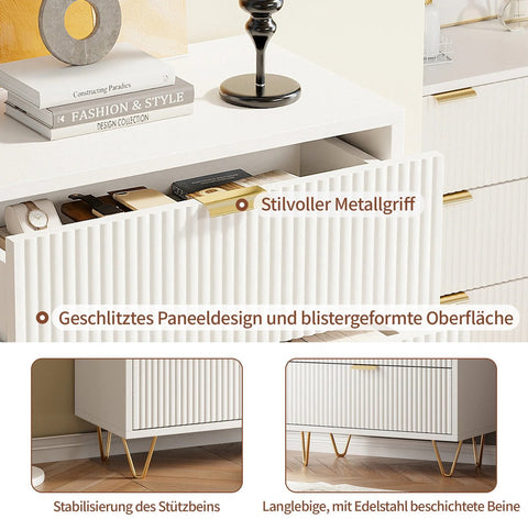 Kast - Dressoirkasten - Garderobekast - Opbergkast - Woonkamerkast - Modern - 60 cm x 34 cm x 91 cm - Wit