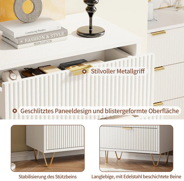 Kast - Dressoirkasten - Garderobekast - Opbergkast - Woonkamerkast - Modern - 60 cm x 34 cm x 91 cm - Wit