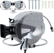 Tuinslanghaspel - Tuinslang - Waterslangslang met Snelkoppeling - 20 m - Grijs