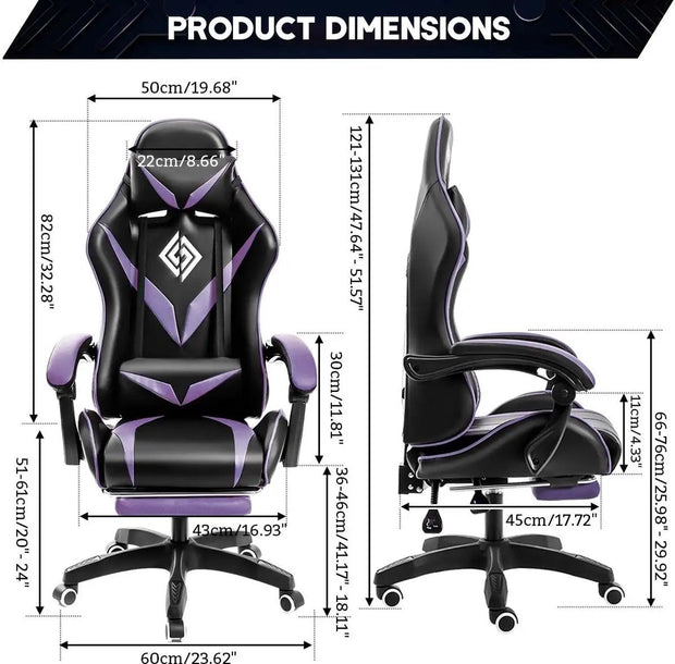 Bureaustoel - Gaming stoel - Ergonomische bureaustoel - Gaming chair - Gaming stoel met voetsteun - Gaming stoel met massage - Hoge Rugleuning - Verstelbare Draaistoel