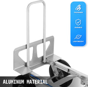 Hand Trolley - 3 in 1 - Aluminium - Twee 10 inch Luchtbanden en Twee - 5 inch Wielen -1 Neusplaat - voor Thuis, Industrieel, Kantoor, School, Werkplaats, Magazijn, Fabriek, Levering - Zilver