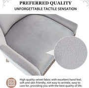 Gutent Deluxe Eetkamerstoelen, Grijs (2 stuks), Gestoffeerde stoelen met spijkers, Massief houten poten, fluwelen bekleding, keukenstoelen, woonkamerstoelen