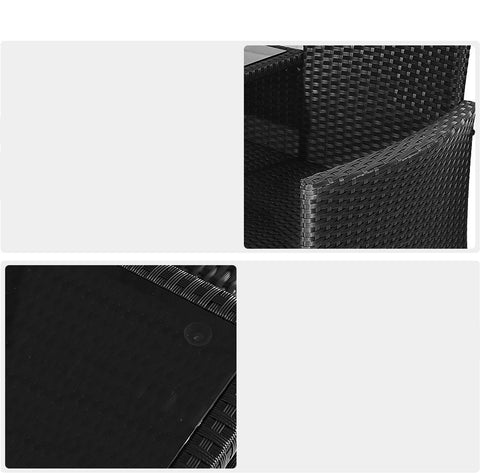 Tuinbank - zwart - tuinbankjes weerbestendig - tuinbanken - tuinbank met tafel - tuin bank - tuinbank kunststof