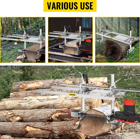 Kettingzaag houder Pro8 – Premium ontwerp – Plankenzaag – Boomstam zaag – 35-120 cm – Duurzaam staal/aluminium – Lichtgewicht – Verstelbaar