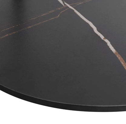 Salontafel - Ronde salontafel - Gesinterd steen - Marmerlook - 2 laags - Wit/Zwart - 80cm