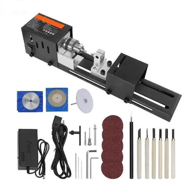 Mini Draaibank – Compacte Houtdraaibank – 96W Motor – 7 Snelheden – 4220-8500 RPM – Max. Lengte 160 mm