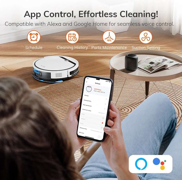 Robotstofzuiger En Dweilcombo - Stofzuiger - Compatibel Met Alexa/Google/Wifi, 120 Minuten, 3000Pa