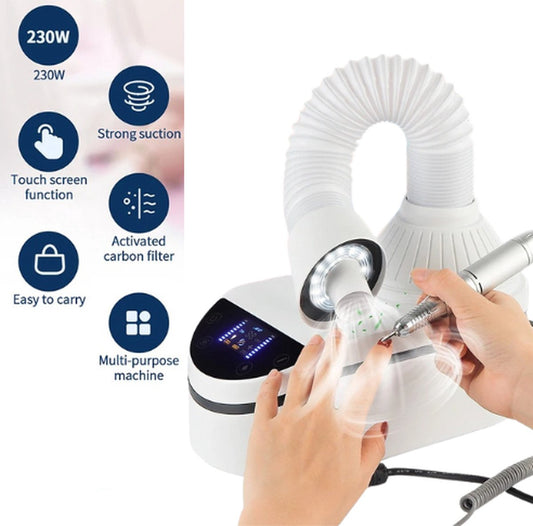 Nagelstofafzuiger - Professionele Set - Inclusief Nagelvijl - LED-Verlichting - Touchscreen - Nagel Vacuum Cleaner - Manicure - Nagelstyliste - Nagelfrees