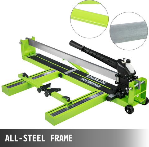 Tegelsnijder - 800mm - Handmatige Keramische Tegelsnijmachine - Met Twee Wielen en Rubberen Handgreep - voor het Snijden van Tegels, keramiek, Porseleinen Tegels