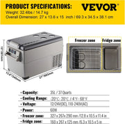 Auto Koelbox – Vriezer – Mini Vriezer – 35L – Koelbox 12V – Elektrische Koelbox – Mini Koelkast – Auto Koelkast – 12V