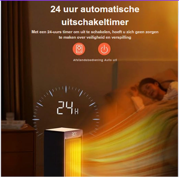 Elektrische Kachel - Keramische Ventilatorkachel - Oververhittingsbeveiliging - Energiebesparend - Zwart