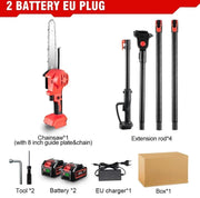 Telescopische Takkenzaag - Kettingzaag - Heggenschaar - Inclusief 2 Accu's