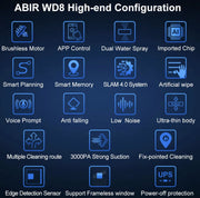 Robot Ramenreiniger - Robot raamwasser - Robot ramenwasser - Dubbel watersproeier - Slim geheugen - App control - Afstandsbediening - Wit