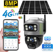 Beveiliging camera zonne-energie - Draaibare camera - Waterdicht - Nachtzicht - Met microfoon - Met app - Spraakintercom