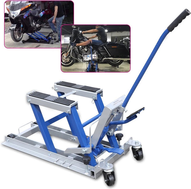 Hydraulische motorkrik 680kg - Motorlift - Motorheftafel - Motorbrug - Motorfiets krik - Minilift - Verstelbaar montagestandaard - Hydraulisch motorstandaard