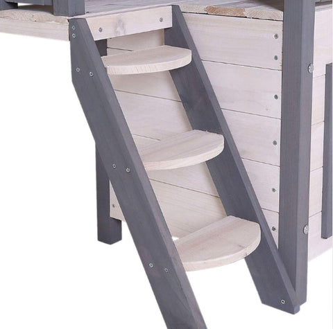 Kattenren - Kattenhuis - Kattenverblijf buiten - Grijs - Kattenhuis voor buiten - Kattenhuisje buiten - Kattenhok buiten