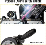 Aluminium Kettingzaag - Zaagkettingslijper - 230W - 3000 RPM - Werklamp & Antislip handvat - Kantelbare bankschroef - 5,5 Inch Slijpschijven - Breed toepasbaar