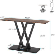 Console Tafel - Dressoirtafel - Industrieel - Bijzettafel - Hout en Metaal - Zwart en Bruin - 30 x 110 x 80 cm