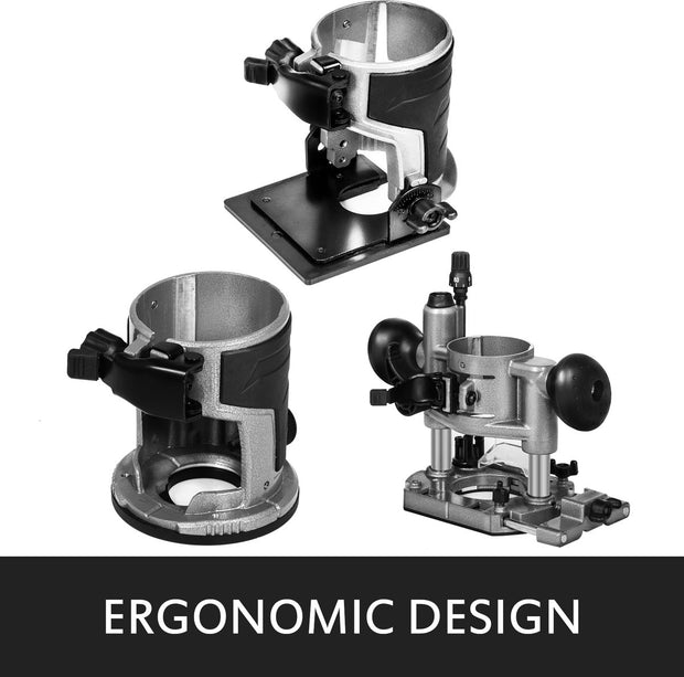 Compacte Router - Met 2 Bases - Variabele Snelheid - Duurzaamheid - Groot Snelheidsbereik - Vaste Basis