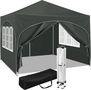 Partytent - Partytent met zijwanden - Opvouwbaar - Paviljoen - Waterdicht - 3x3 m -Grijs