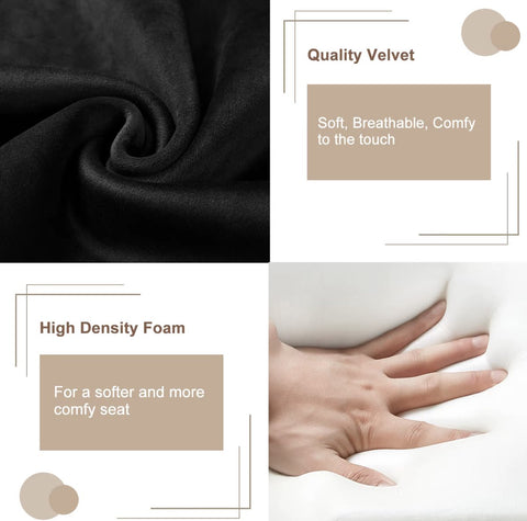 Eetkamerstoel - Set van 2 stoelen - Fluweel eetkamer stoel - Eettafel stoel - Fauteuil - Velvet - Zwarte Poot - Creme Wit