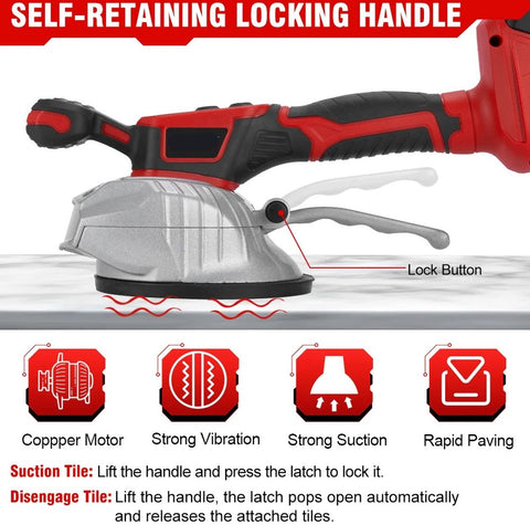 Tegeltiller - Tegelzuignap - Tegellifter - Tegelklem - Vacuum - Stenenklem - Tot 200kg - Elektrisch - Incl. 2x Batterij