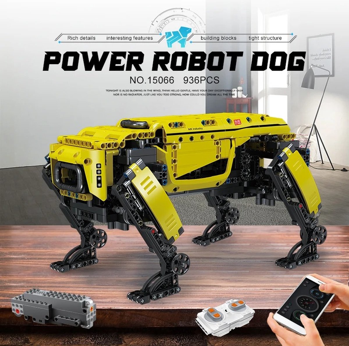 Technische Speelgoed - Bestuurbaar via App - Rc Gemotoriseerde Boston Dynamics - Grote Hond - Set - Montage - Alphadog - Bouwstenen - Bricks