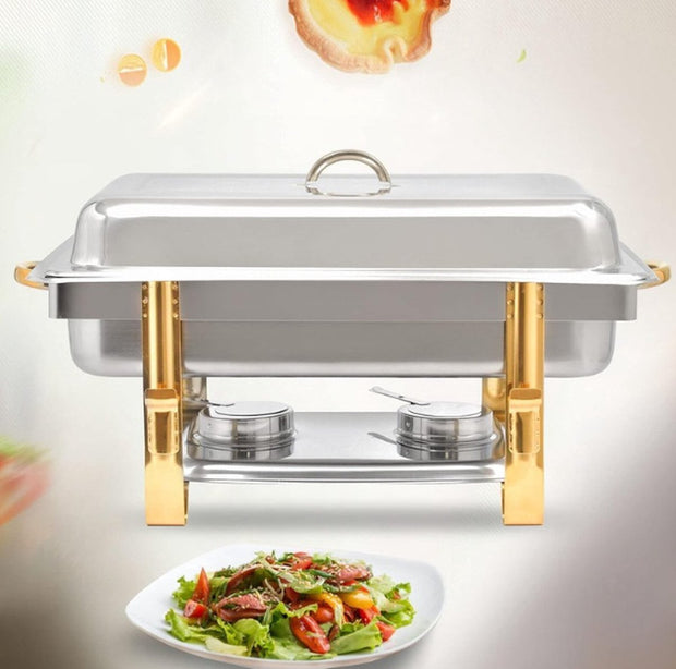 9L Buffet Warmer - Warmhoudplaat - Chafing Dish - Voedselwarmer - Warmhoudpan - Roestvrij staal