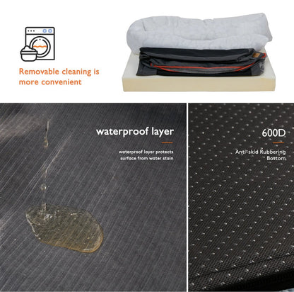 Hondenkussen XL - Orthopedisch Hondenbed - 97x72x29,5 cm - Premium Foam - Antislip Oxforddoek - Wasbaar - Waterdicht - Lounger - Grijs - QUORE